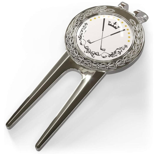 GPI7 Pitch Fork Golf Divot Tool with Magnetic Ball Marker